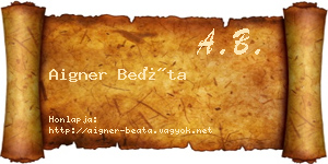 Aigner Beáta névjegykártya